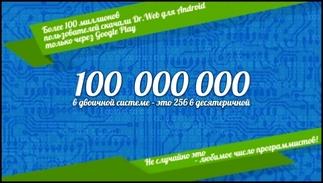 Более 100 миллионов пользователей  скачали Dr.Web для