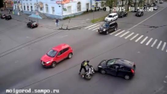 ДТП в Петрозаводске с участием мотоцикла